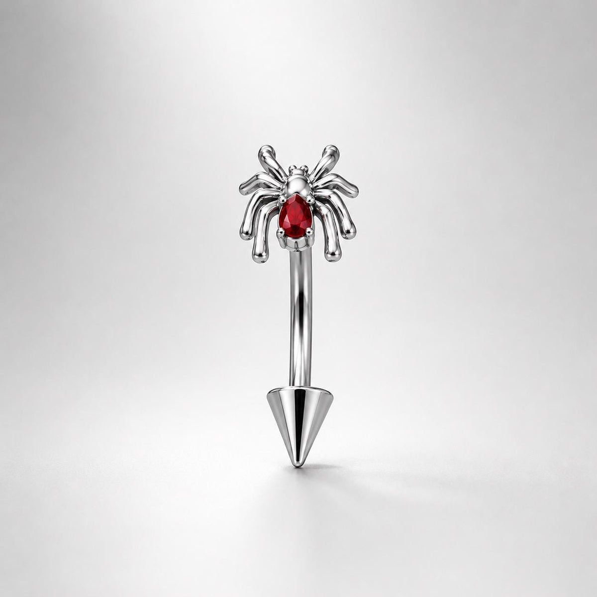 ETSY 4529721904 | IMAGE 4 | Red Gem Spider Titanium Eyebrow Barbell