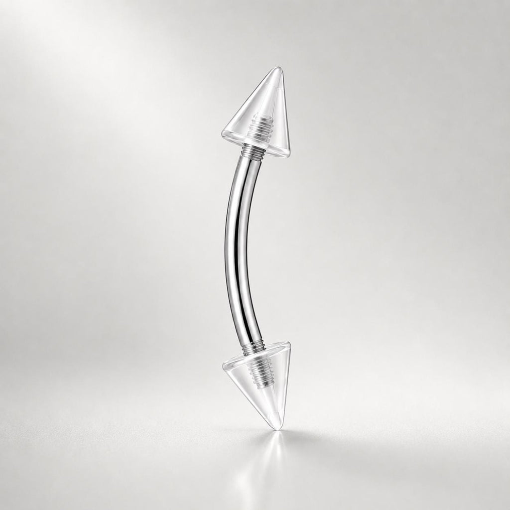 ETSY 4530251314 | IMAGE 4 | Acrylic Spike Titanium Eyebrow Barbell