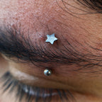 ETSY 4530259784 | IMAGE 3 | Silver Star Titanium Eyebrow Barbell