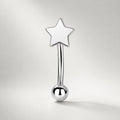 ETSY 4530259784 | IMAGE 4 | Silver Star Titanium Eyebrow Barbell