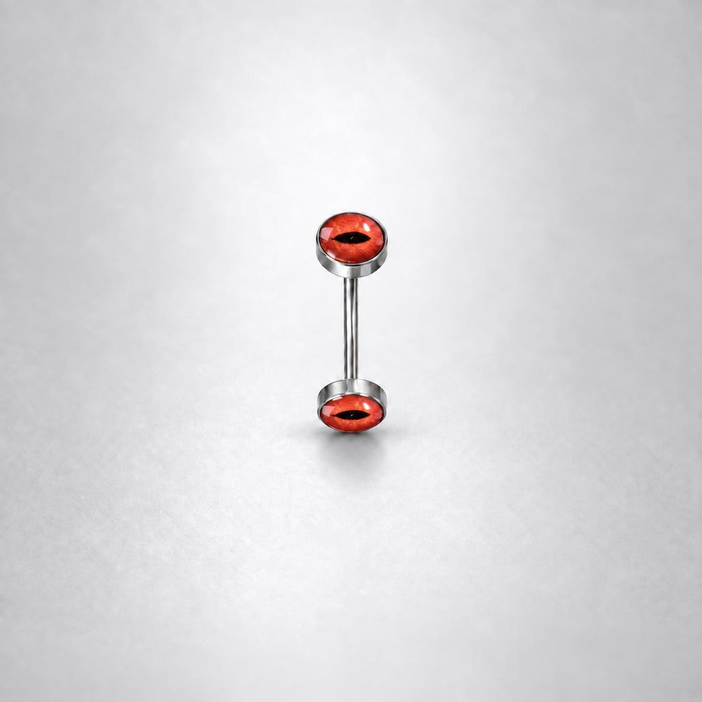 ETSY 4530270929 | IMAGE 5 | Pink Cat Eye Titanium Eyebrow Barbell