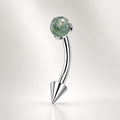 ETSY 4530829390 | IMAGE 5 | Moss Agate Titanium Eyebrow Barbell