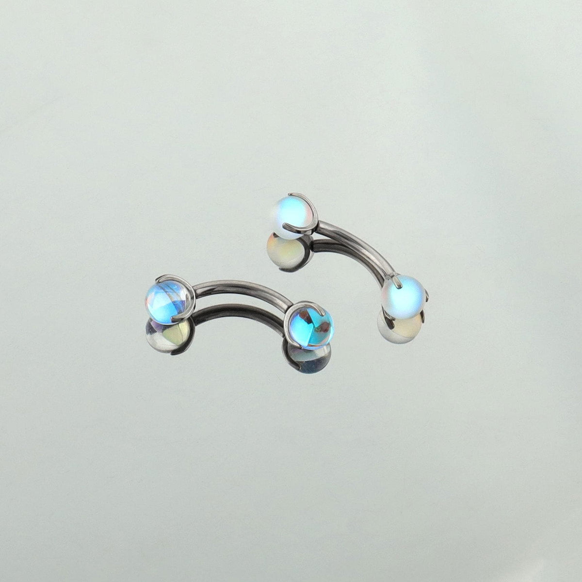 ETSY 4530832192 | IMAGE 2 | Moonstone Opal Titanium Eyebrow Barbell
