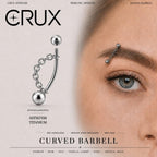 ETSY 4530841218 | IMAGE 1 | Silver Ball Chain Titanium Eyebrow Barbell