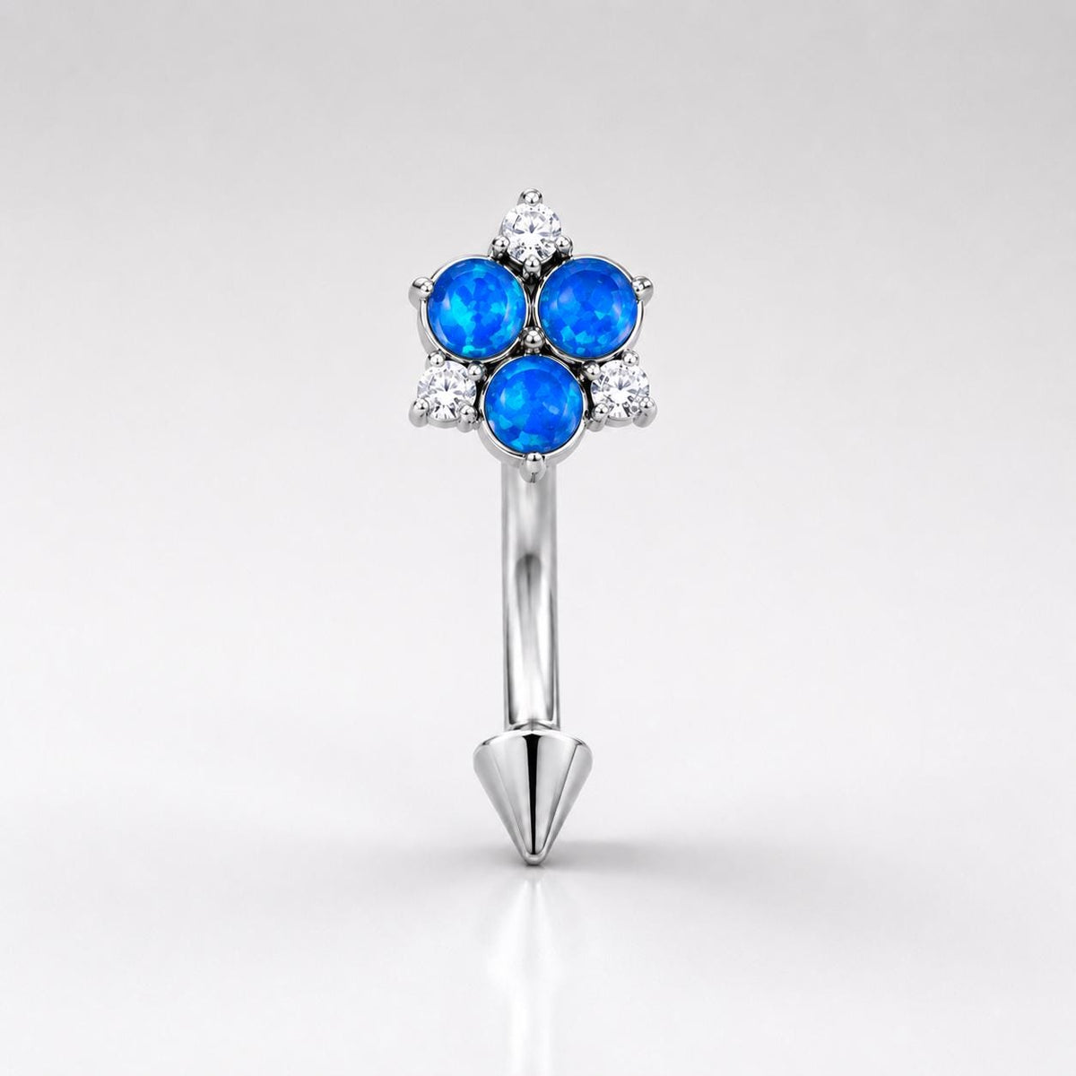 ETSY 4531341918 | IMAGE 10 | CZ Flower Titanium Eyebrow Barbell