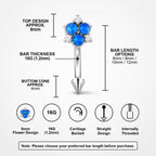 ETSY 4531341918 | IMAGE 11 | CZ Flower Titanium Eyebrow Barbell