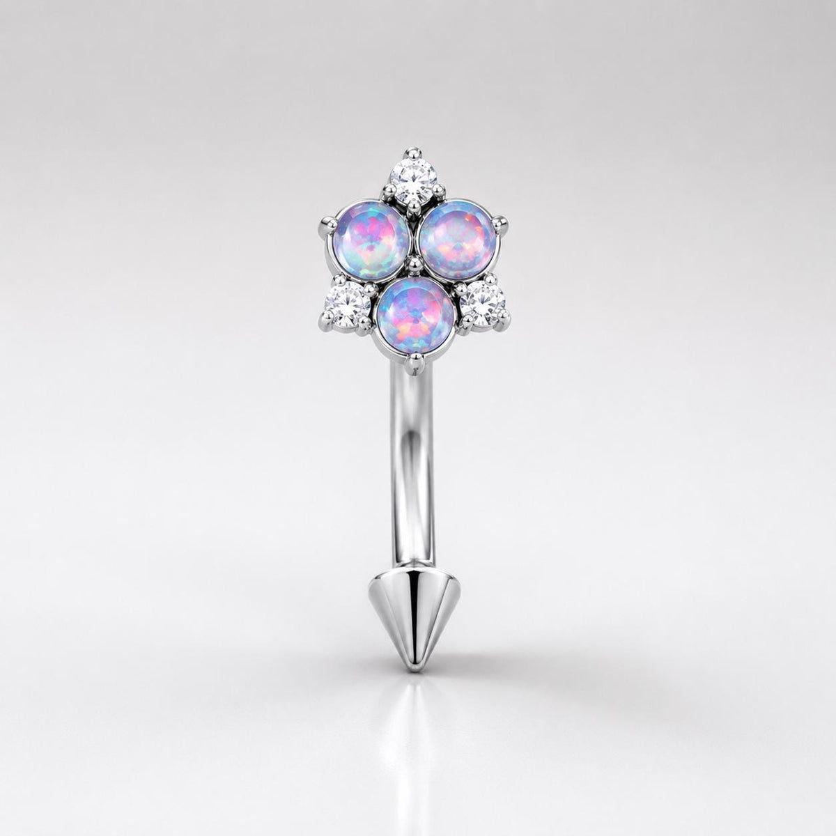 ETSY 4531341918 | IMAGE 14 | CZ Flower Titanium Eyebrow Barbell