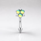 ETSY 4531341918 | IMAGE 15 | CZ Flower Titanium Eyebrow Barbell
