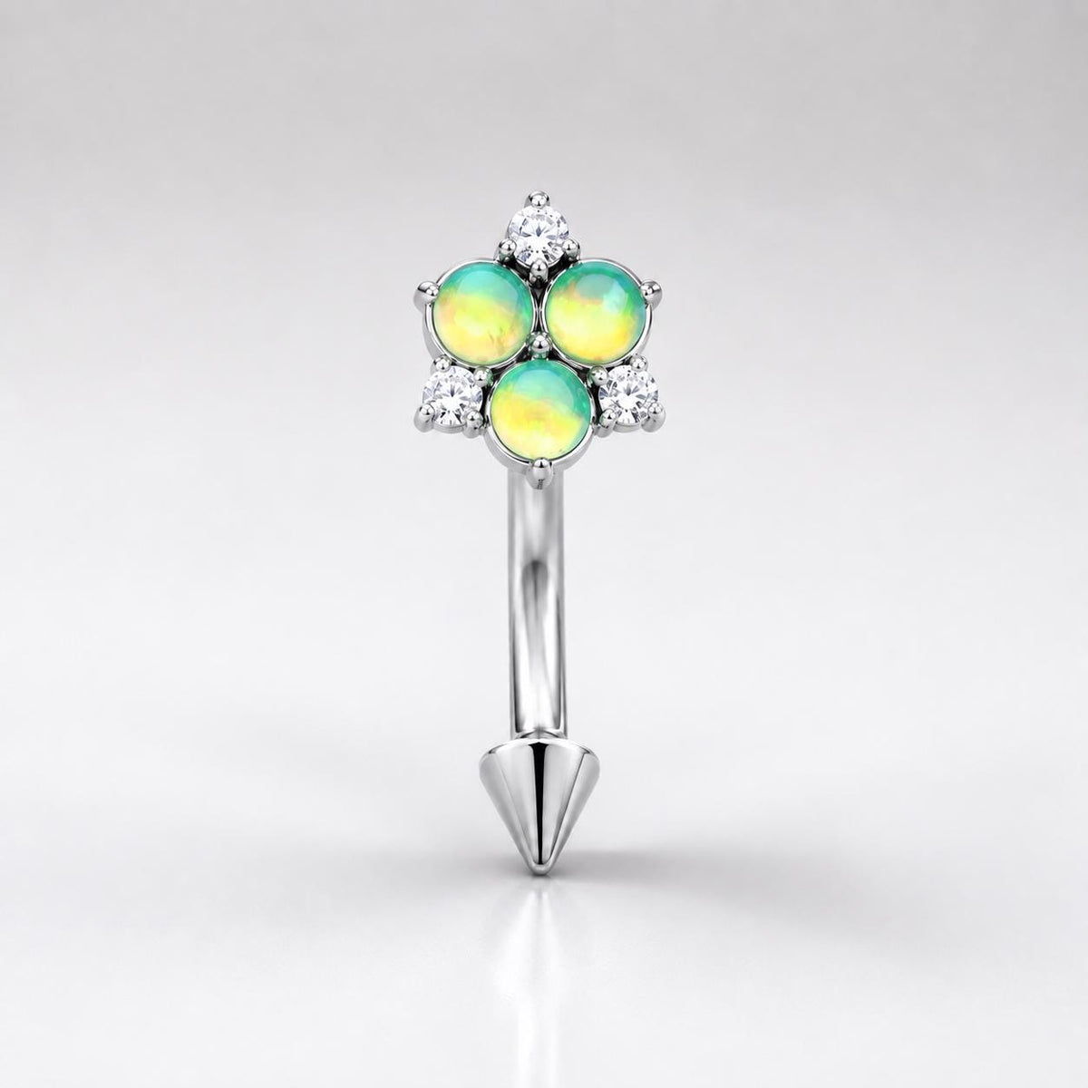 ETSY 4531341918 | IMAGE 15 | CZ Flower Titanium Eyebrow Barbell