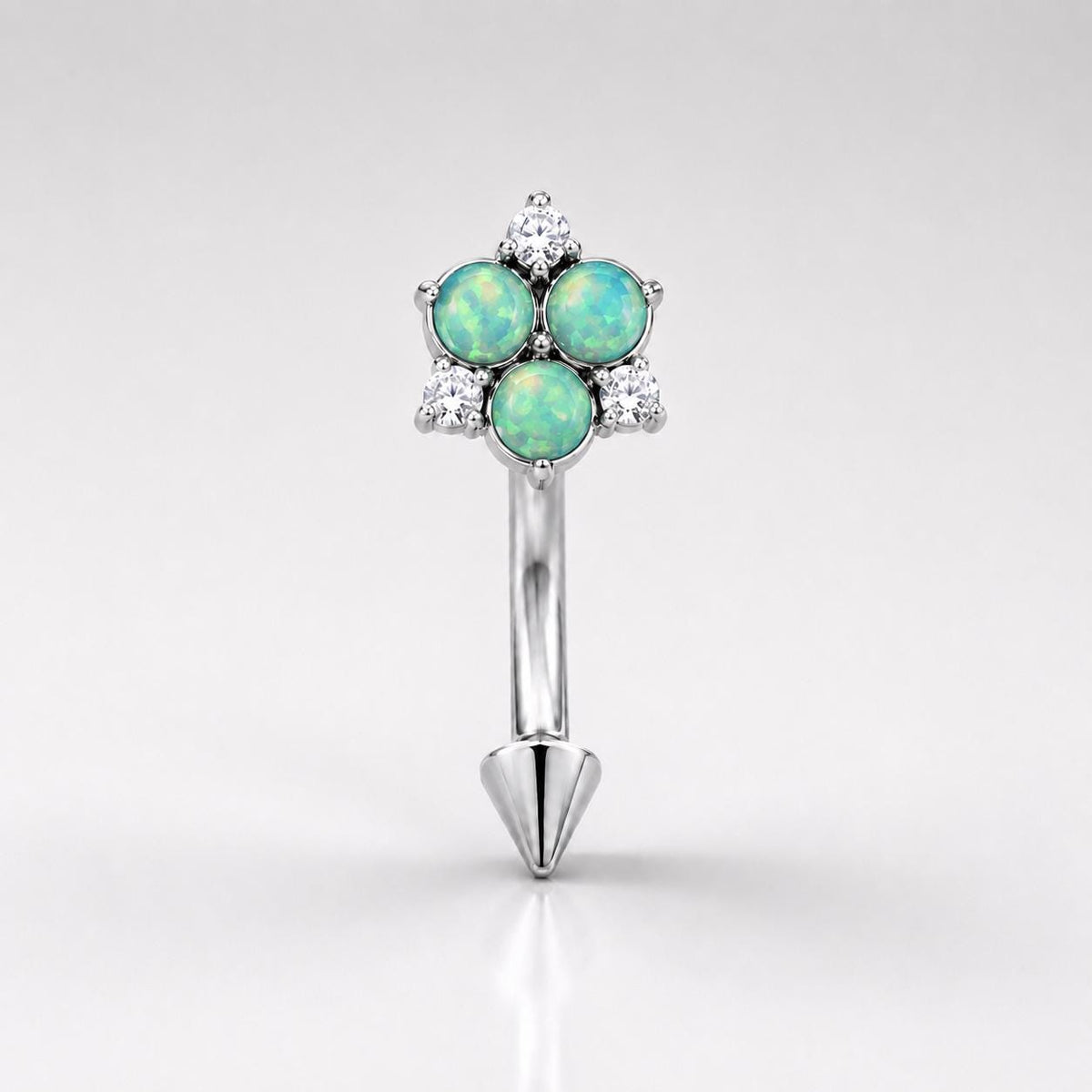 ETSY 4531341918 | IMAGE 5 | CZ Flower Titanium Eyebrow Barbell