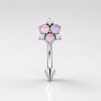 ETSY 4531341918 | IMAGE 6 | CZ Flower Titanium Eyebrow Barbell