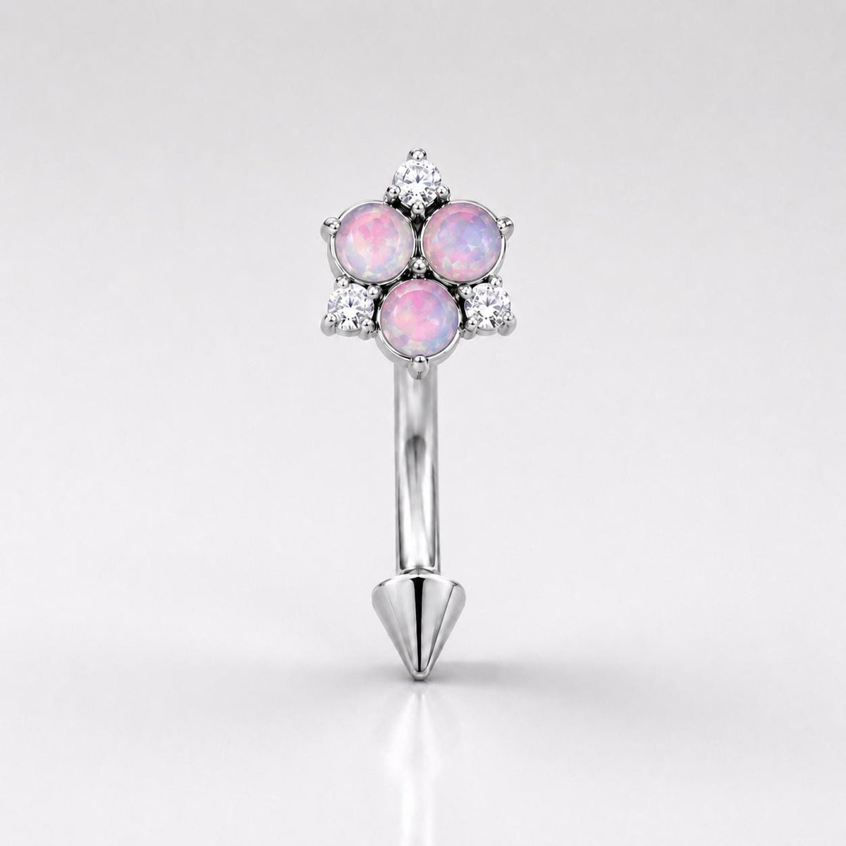 ETSY 4531341918 | IMAGE 6 | CZ Flower Titanium Eyebrow Barbell