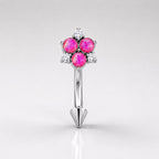 ETSY 4531341918 | IMAGE 7 | CZ Flower Titanium Eyebrow Barbell