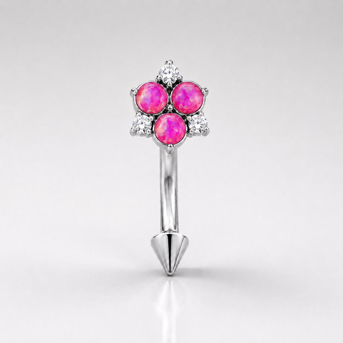 ETSY 4531341918 | IMAGE 7 | CZ Flower Titanium Eyebrow Barbell
