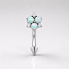 ETSY 4531341918 | IMAGE 8 | CZ Flower Titanium Eyebrow Barbell