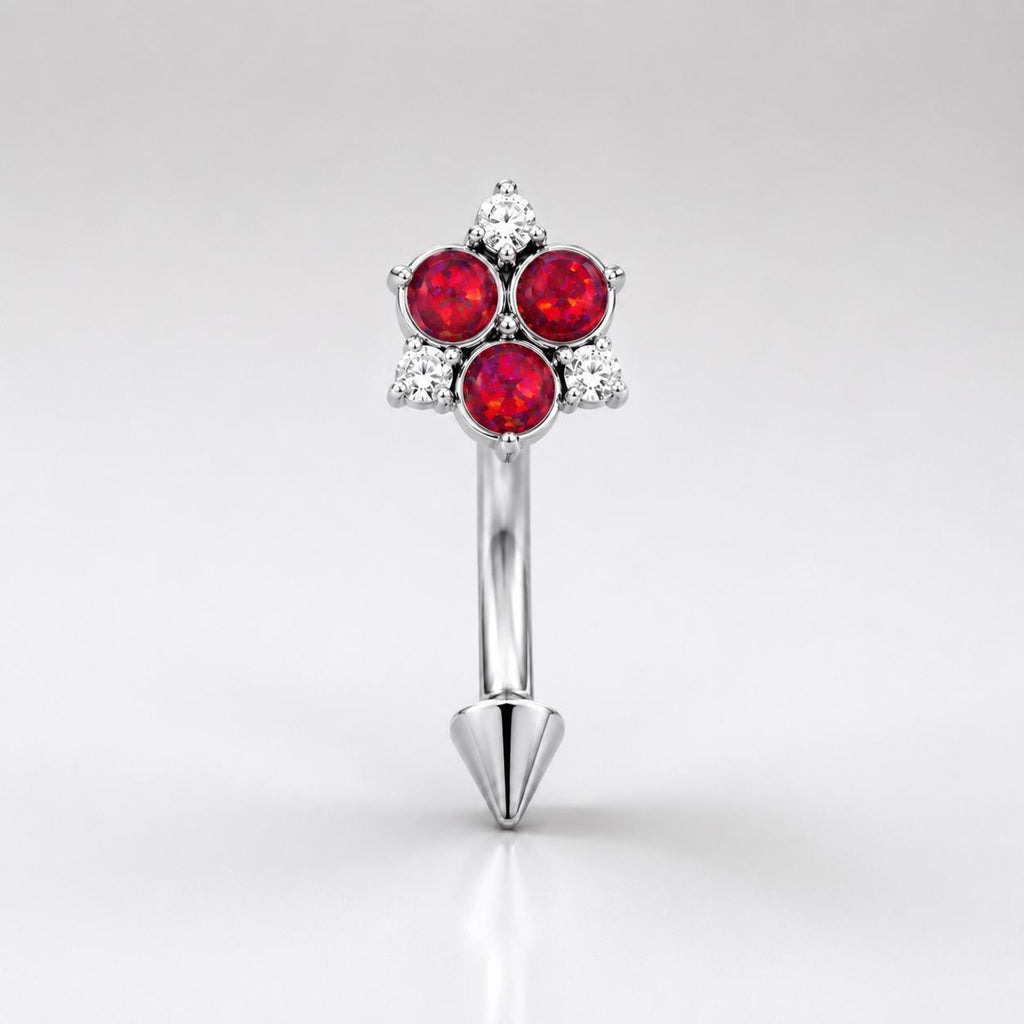 ETSY 4531341918 | IMAGE 9 | CZ Flower Titanium Eyebrow Barbell