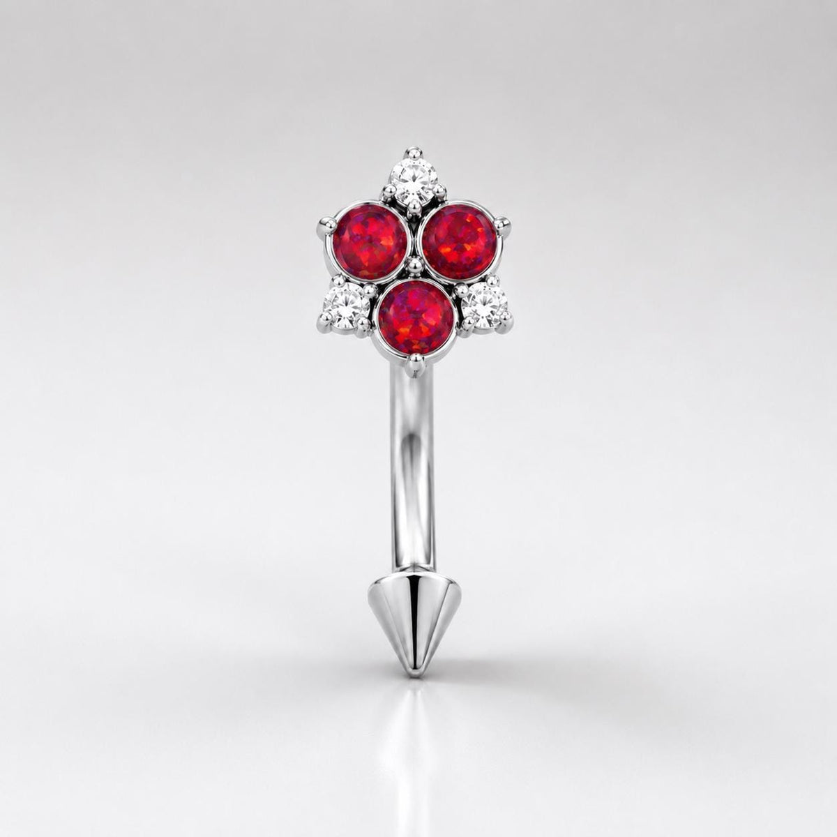 ETSY 4531341918 | IMAGE 9 | CZ Flower Titanium Eyebrow Barbell