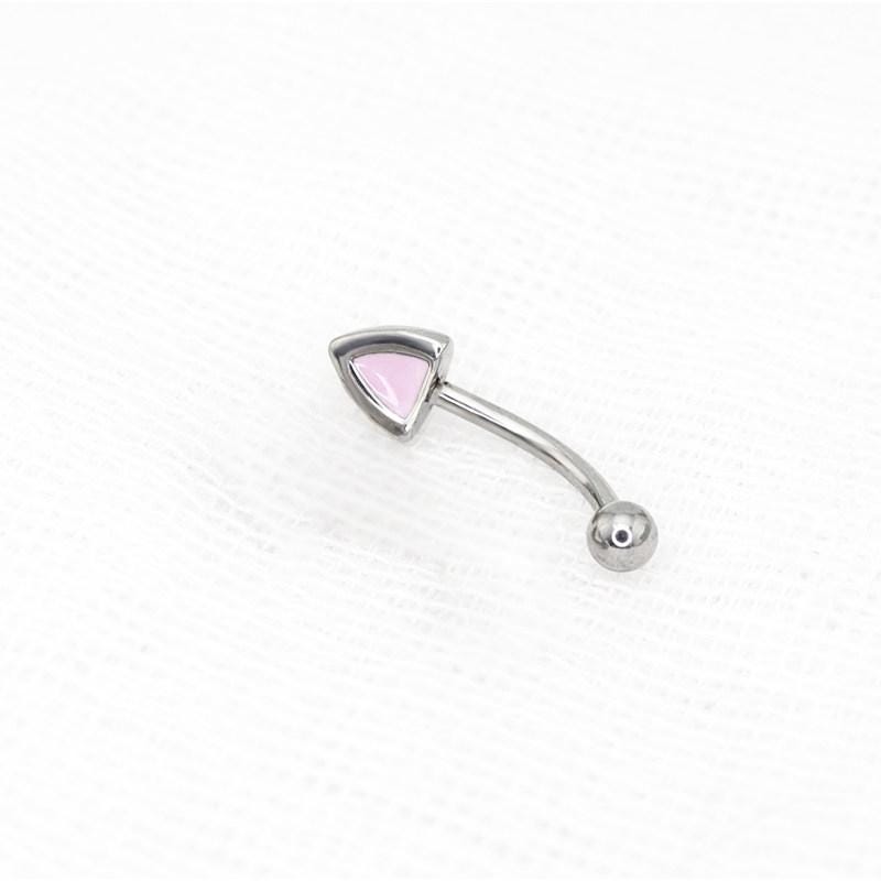 ETSY 4535504202 | IMAGE 3 | Pink Cat Ear Titanium Eyebrow Barbell