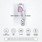 ETSY 4535504202 | IMAGE 5 | Pink Cat Ear Titanium Eyebrow Barbell
