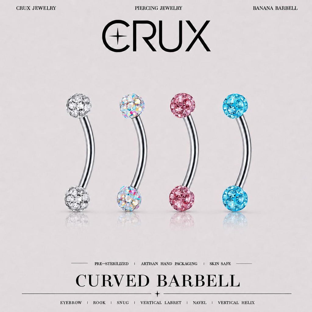 ETSY 4535513584 | IMAGE 1 | Pavé CZ Ball Titanium Eyebrow Barbell