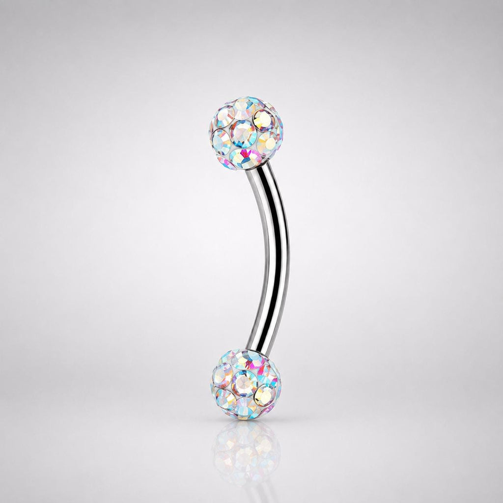 ETSY 4535513584 | IMAGE 3 | Pavé CZ Ball Titanium Eyebrow Barbell