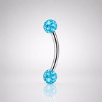 ETSY 4535513584 | IMAGE 4 | Pavé CZ Ball Titanium Eyebrow Barbell