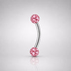 ETSY 4535513584 | IMAGE 5 | Pavé CZ Ball Titanium Eyebrow Barbell