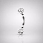 ETSY 4535513584 | IMAGE 6 | Pavé CZ Ball Titanium Eyebrow Barbell