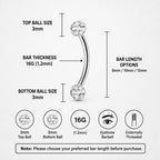 ETSY 4535513584 | IMAGE 7 | Pavé CZ Ball Titanium Eyebrow Barbell