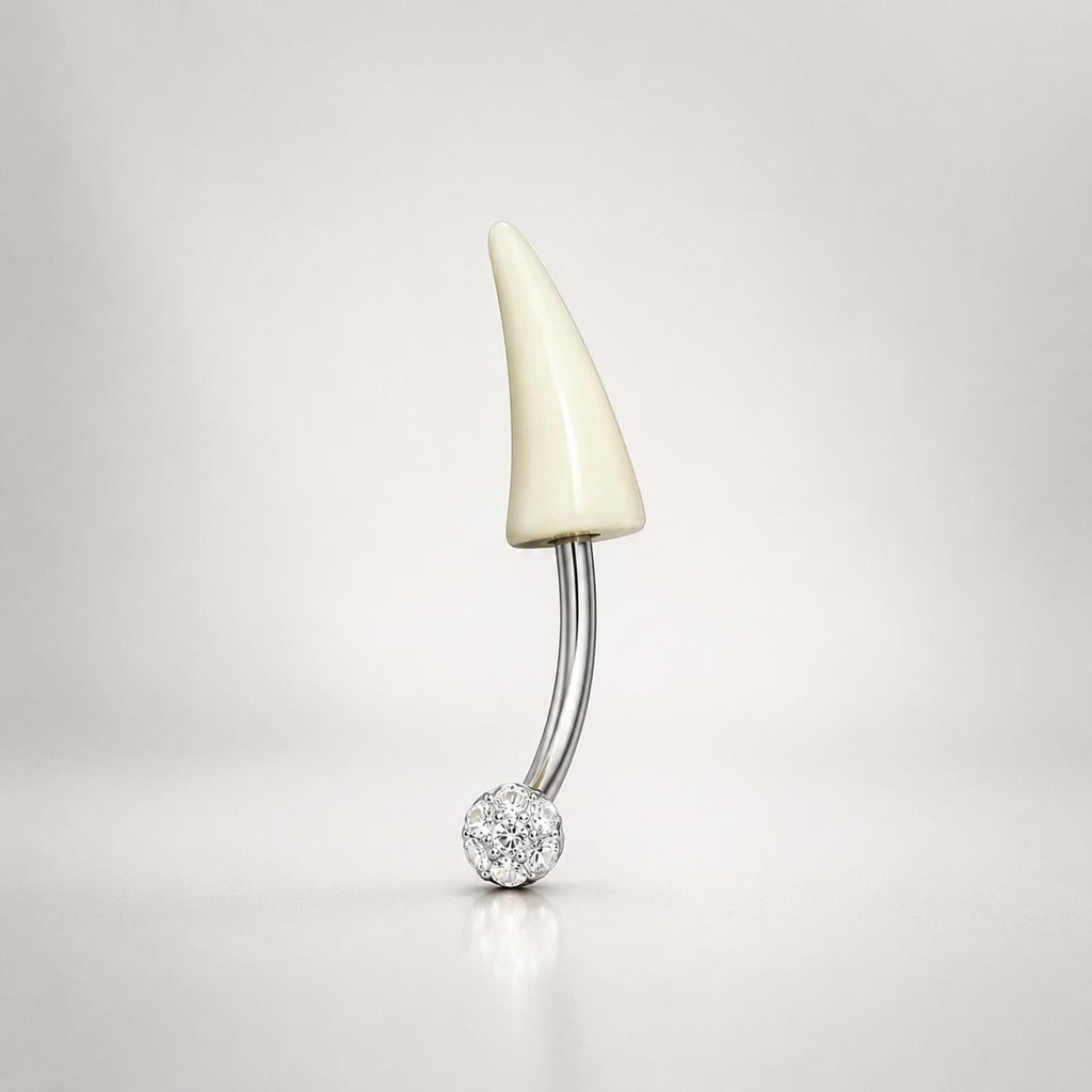 ETSY 4535598610 | IMAGE 3 | White Horn Titanium Eyebrow Barbell