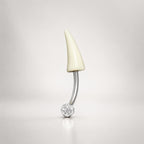 ETSY 4535598610 | IMAGE 3 | White Horn Titanium Eyebrow Barbell
