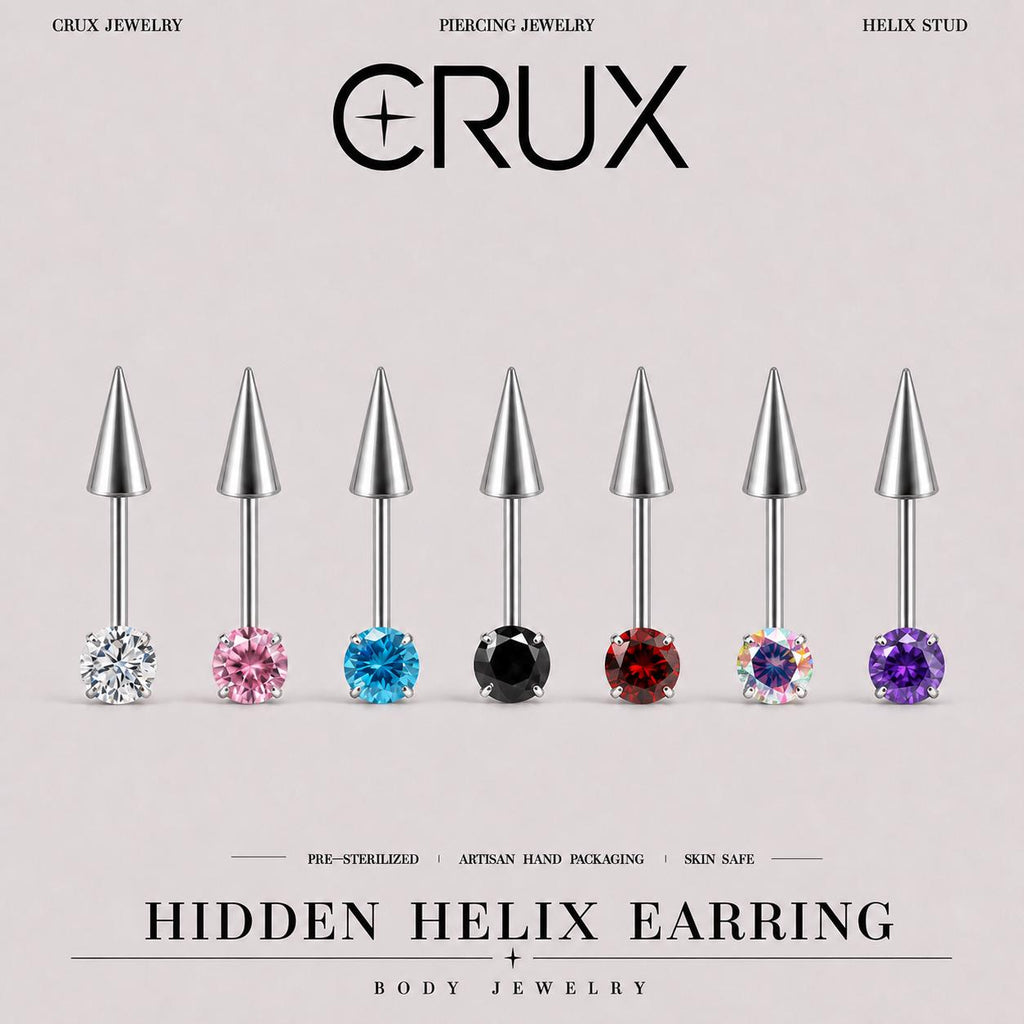 ETSY 4569307791 | IMAGE 1 | Round CZ & Spike Barbell