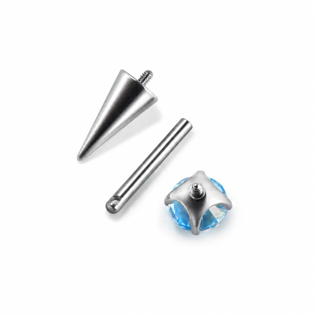 ETSY 4569307791 | IMAGE 6 | Round CZ & Spike Barbell