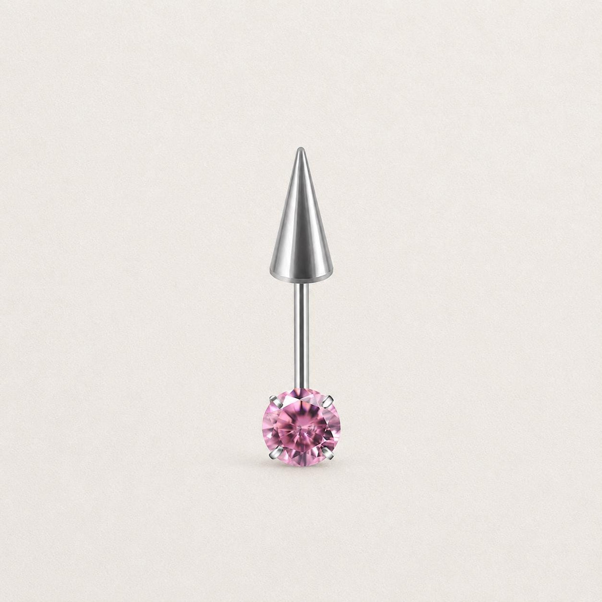ETSY 4569307791 | IMAGE 7 | Round CZ & Spike Barbell