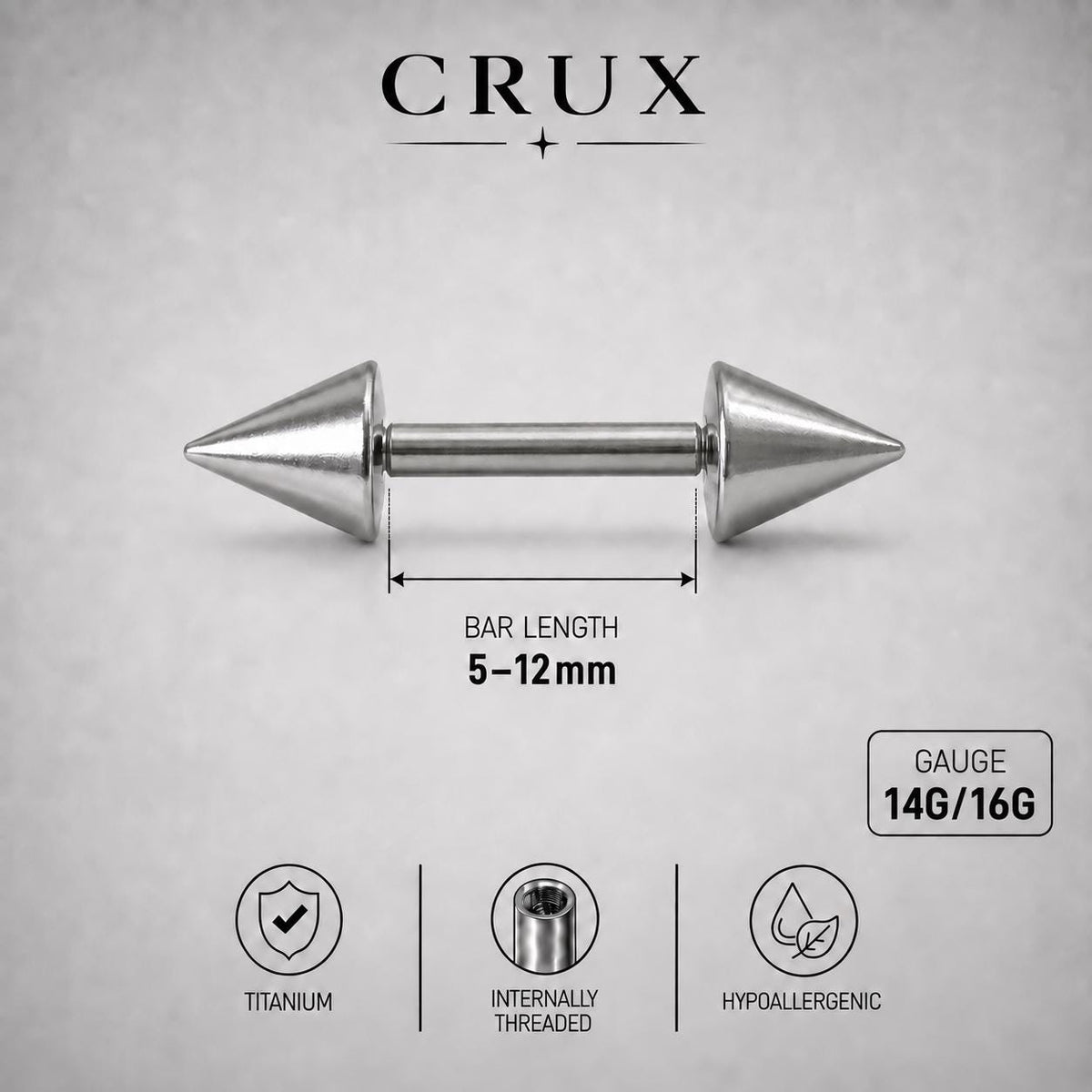 ETSY 4569315919 | IMAGE 14 | Double Spike & Chain Barbell