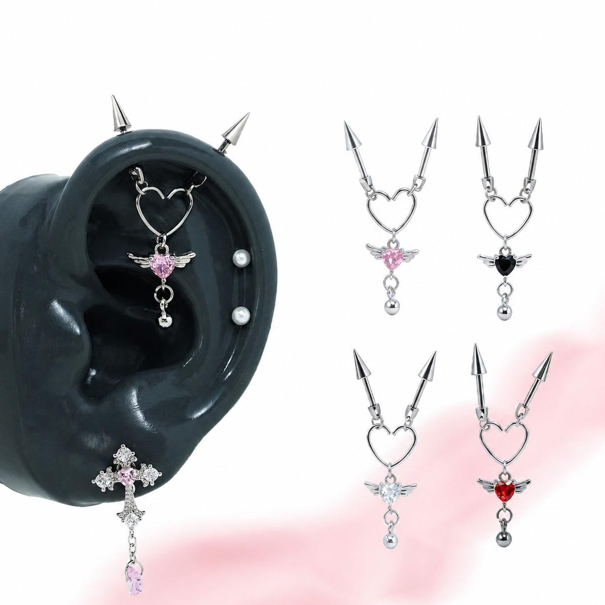ETSY 4569316362 | IMAGE 2 | Devil Winged Heart Chain