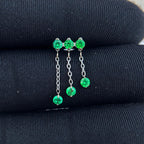 Triple Crystal Chain Tassel Emerald Falls detail 13