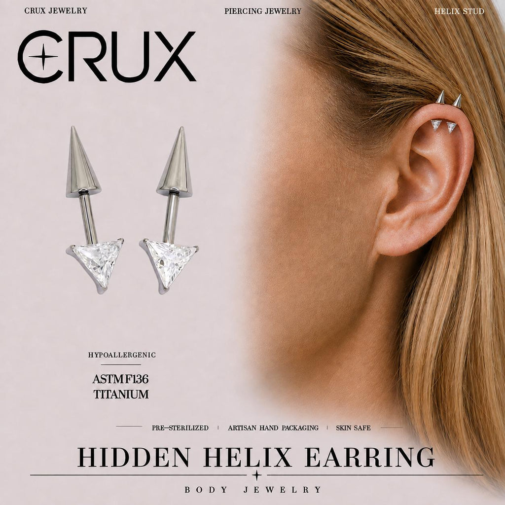 ETSY 4569325871 | IMAGE 1 | Trillion Crystal & Spike Barbell