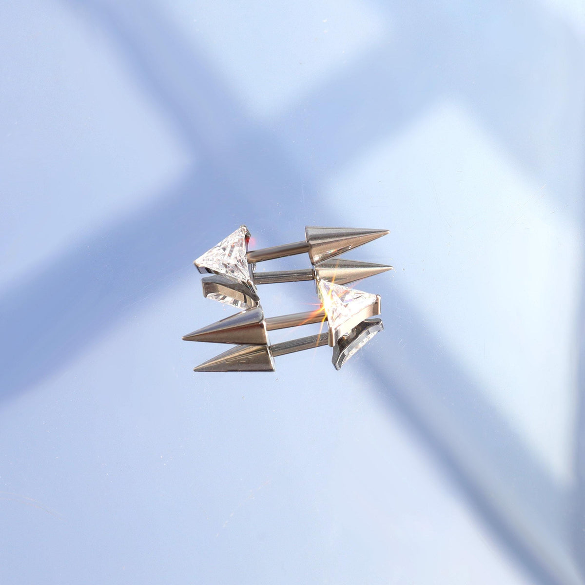 ETSY 4569325871 | IMAGE 3 | Trillion Crystal & Spike Barbell