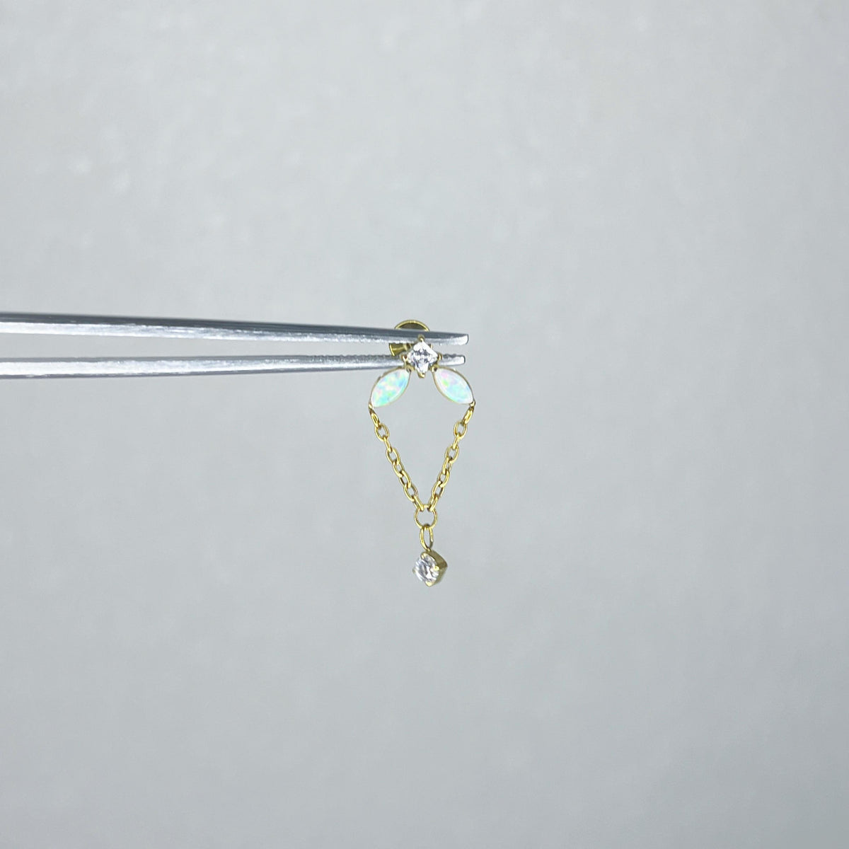Iridescent Leaf Chain Dangle detail 4