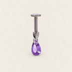Crystal Dangle Stud Teardrop｜Violet detail 6