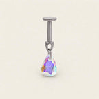 Crystal Dangle Stud Teardrop｜Aurora detail 9
