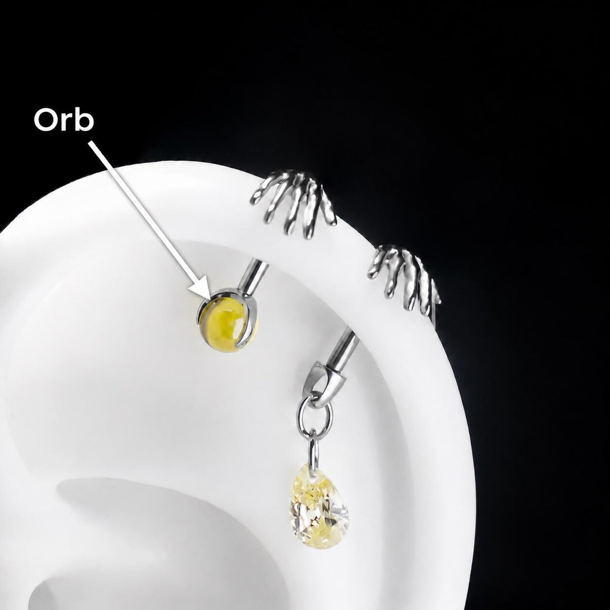 ETSY 4569369228 | IMAGE 14 | Skeleton Hand Crystal Barbell