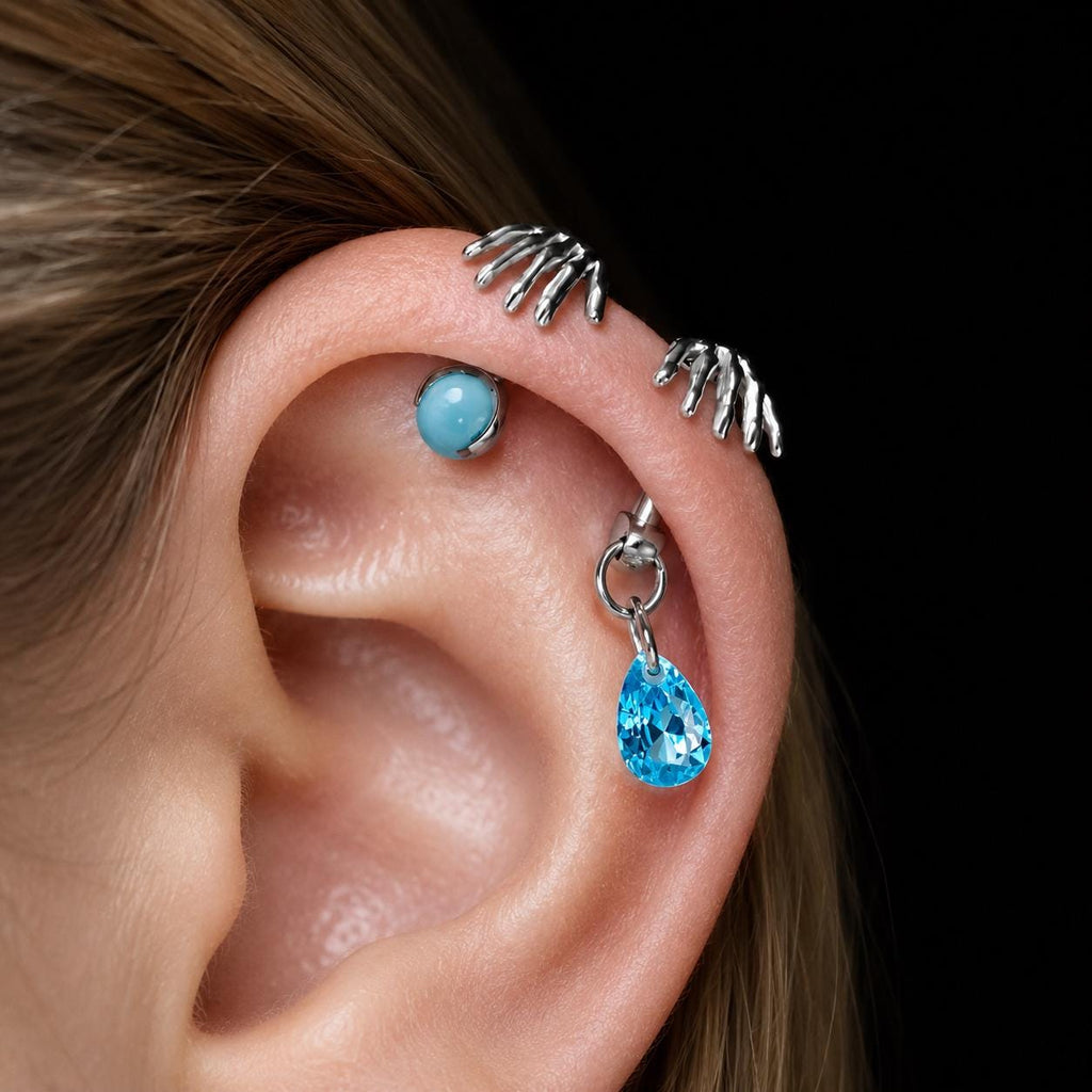 ETSY 4569369228 | IMAGE 2 | Skeleton Hand Crystal Barbell