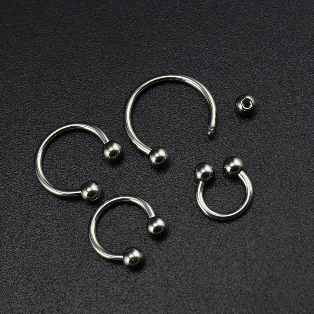 Classic Titanium Horseshoe Ring detail 10