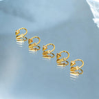 Asymmetrical Crystal Spike Titanium Horseshoe Ring detail 3