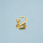 Asymmetrical Crystal Spike Titanium Horseshoe Ring detail 4