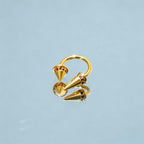 Asymmetrical Crystal Spike Titanium Horseshoe Ring detail 7