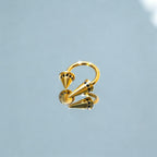 Asymmetrical Crystal Spike Titanium Horseshoe Ring detail 8