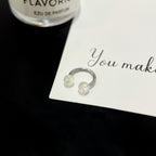 Resin Ball Titanium Horseshoe Ring detail 6